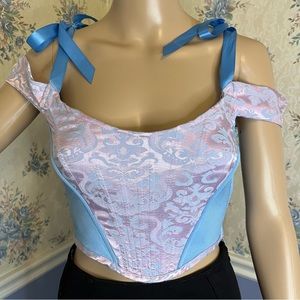 Sugar Thrillz Lilac Elegant Obsession Corset Top, blue/violet, Size XS, NWT